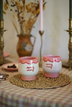 Caitlin Rounds Antiques Glassware|Hand-painted “Spicy Marg” Cups, Set of 2