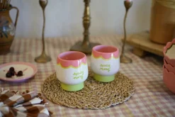 Caitlin Rounds Antiques Glassware|Hand-painted “Spicy Marg” Cups, Set of 2