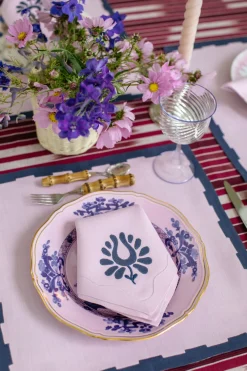 Elizabeth Lake Place Settings & Linens|Hanover Placemats in Lilac and Navy, Set of 2