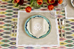 Elizabeth Lake Place Settings & Linens|Hanover Placemats in Oatmeal and White, Set of 2