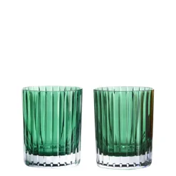 Baccarat Glassware|Harmonie Double Old Fashion Tumbler, Green Set of 2