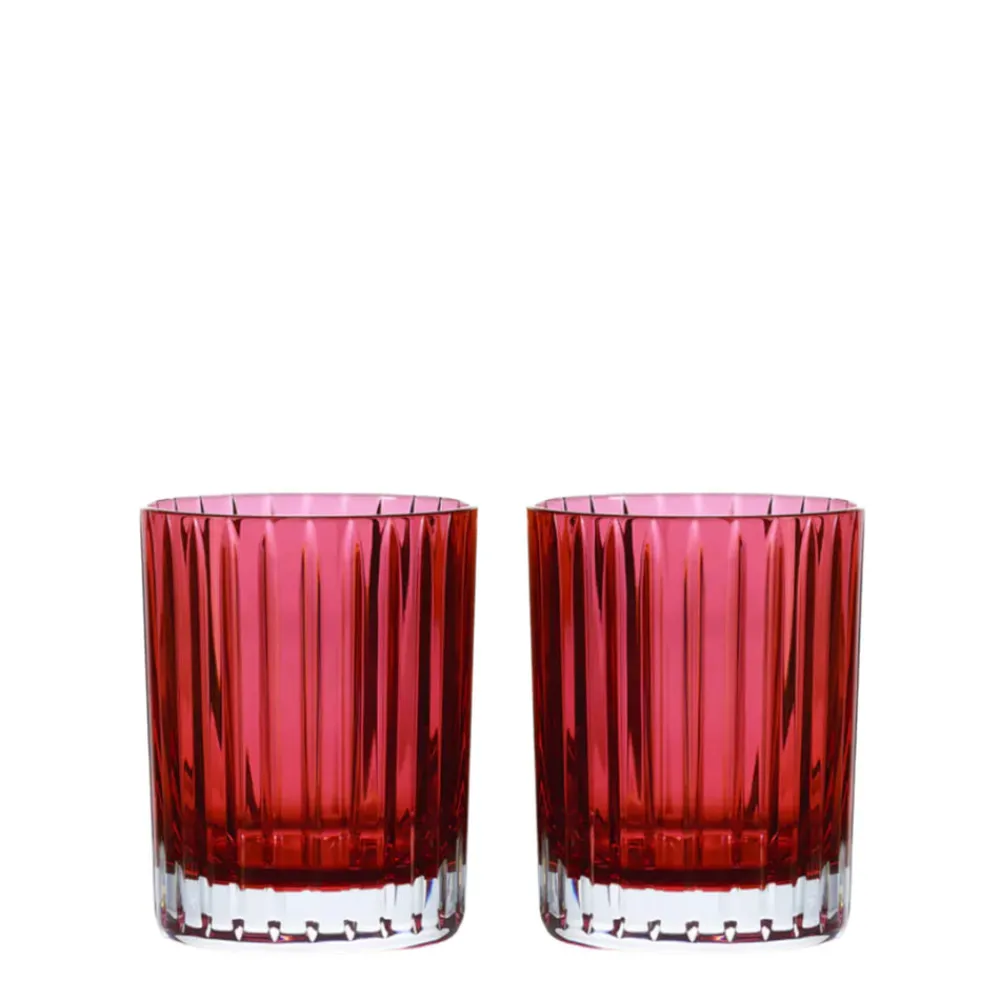 Baccarat Glassware|Harmonie Double Old Fashion Tumbler, Red Set of 2
