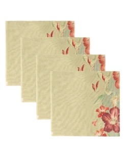 Cabana Place Settings & Linens|Hibiscus Sage Napkins, Set of 4
