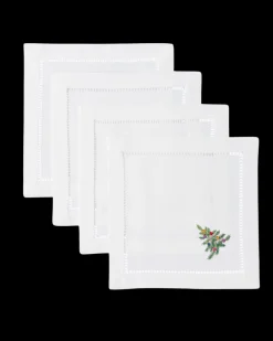 Henry Handwork Place Settings & Linens|Holiday Tree Cocktail Napkins, Set of 4