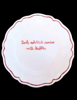 Sveva's Home Dinnerware|I Only Substitute Caviar with Truffles Scalloped, Plate Set of 6