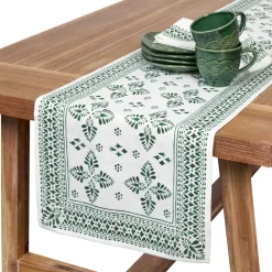 Juliska Place Settings & Linens|Iberian Border 18" x 90" Table Runner in Evergreen