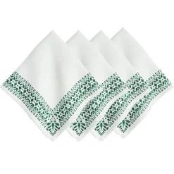 Juliska Place Settings & Linens|Iberian Border Napkin in Evergreen, Set of 4