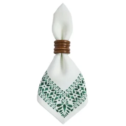Juliska Place Settings & Linens|Iberian Border Napkin in Evergreen, Set of 4
