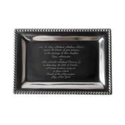 Salisbury Living|Silver|Infinity Vanity Tray with Wedding Invitation