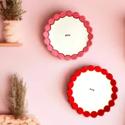 Caitlin Rounds Antiques Dinnerware|Initials Scalloped Dessert Plates, Set of 2