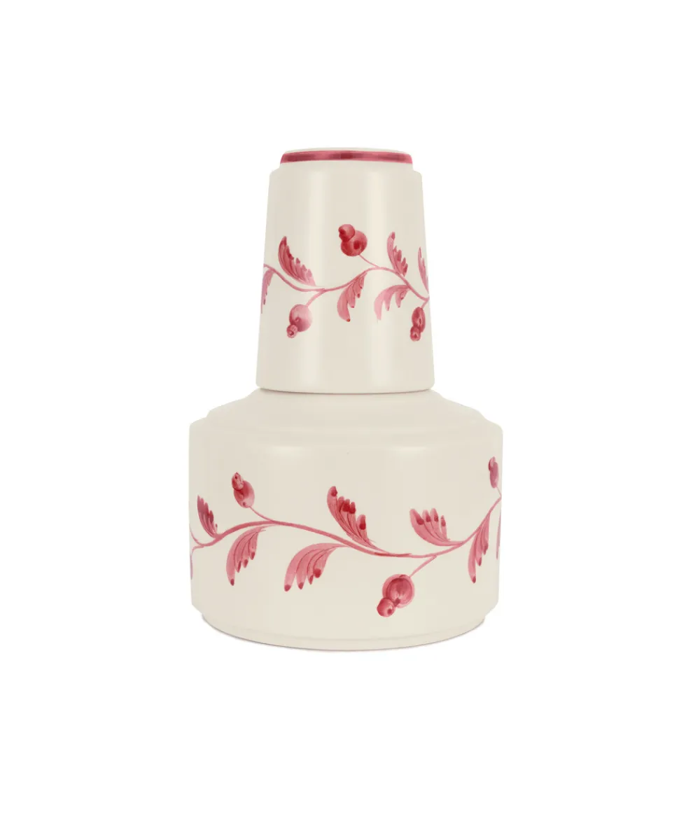 Rebecca Udall Glassware|Iris Ceramic Carafe & Pair of Tumblers in Raspberry