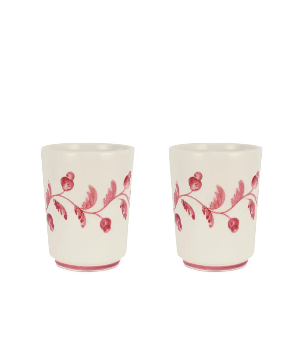 Rebecca Udall Glassware|Iris Ceramic Carafe & Pair of Tumblers in Raspberry