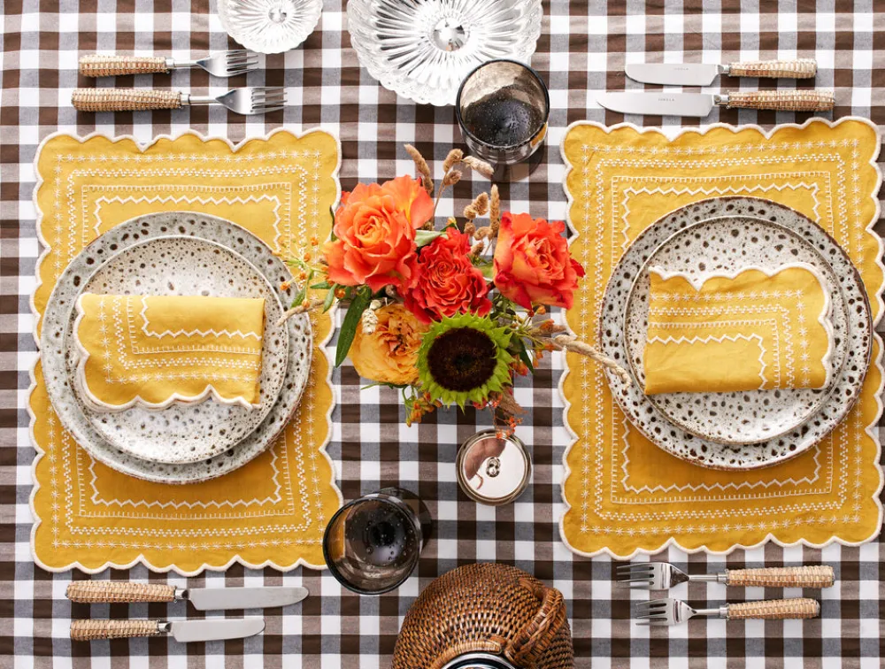 Loulou La Dune Place Settings & Linens|Isabelle Napkin in Mustard