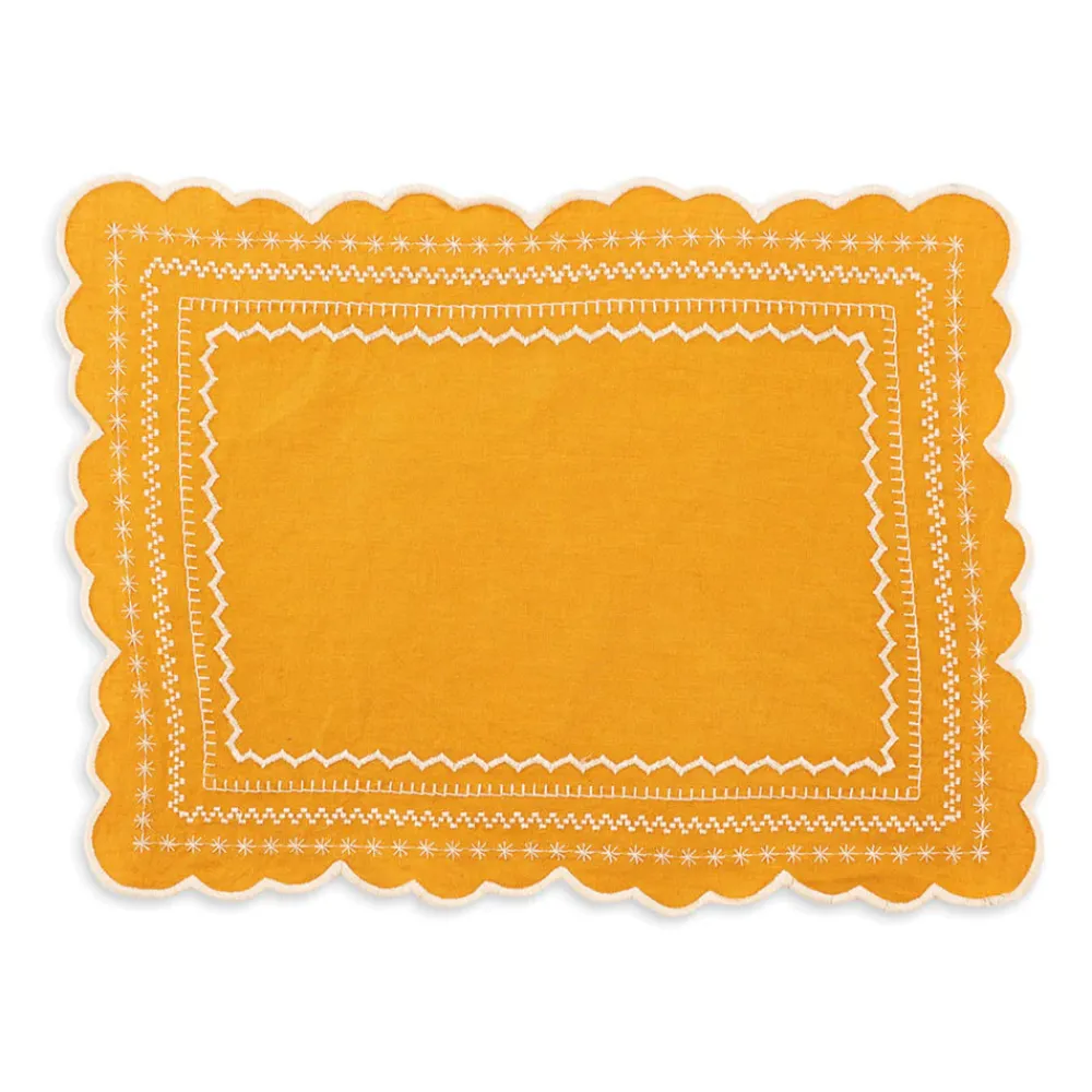 Loulou La Dune Place Settings & Linens|Isabelle Placemat in Mustard