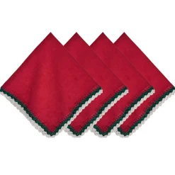 Juliska Place Settings & Linens|Isadora Napkin in Red, Set of 4
