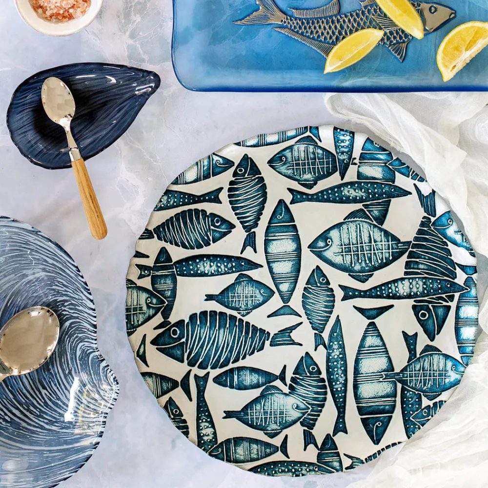 VIETRI Dinnerware|Isola Glass Round Platter