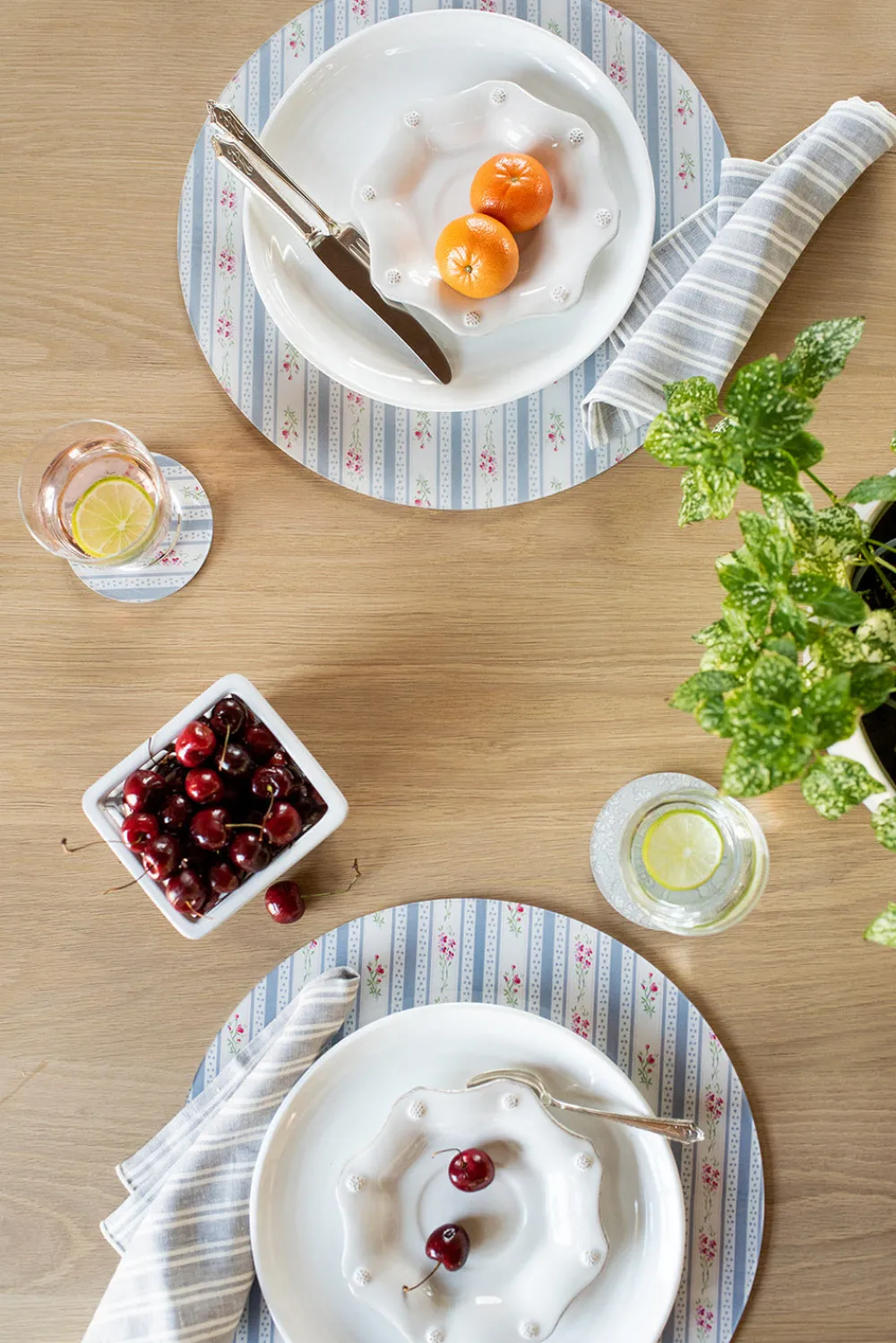 Proper Table Co. Place Settings & Linens|James Vintage Floral Stripe Placemat