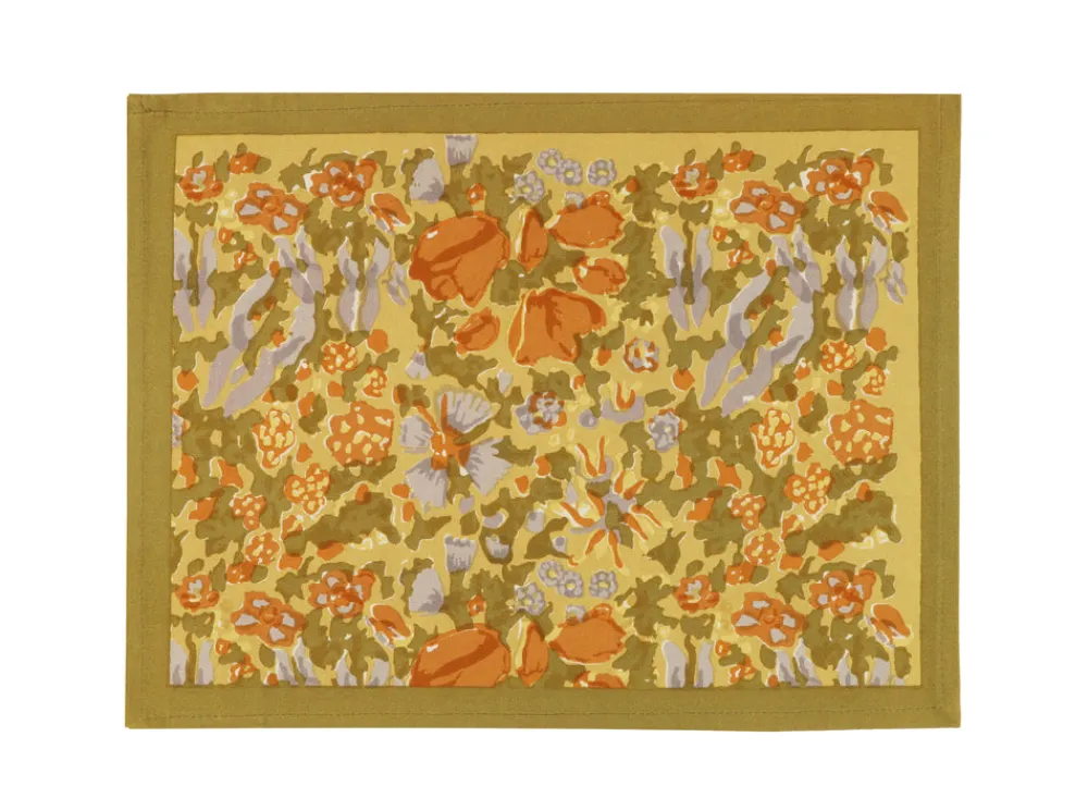 Couleur Nature Place Settings & Linens|Jardin Mats in Mustard & Grey, Set of 6