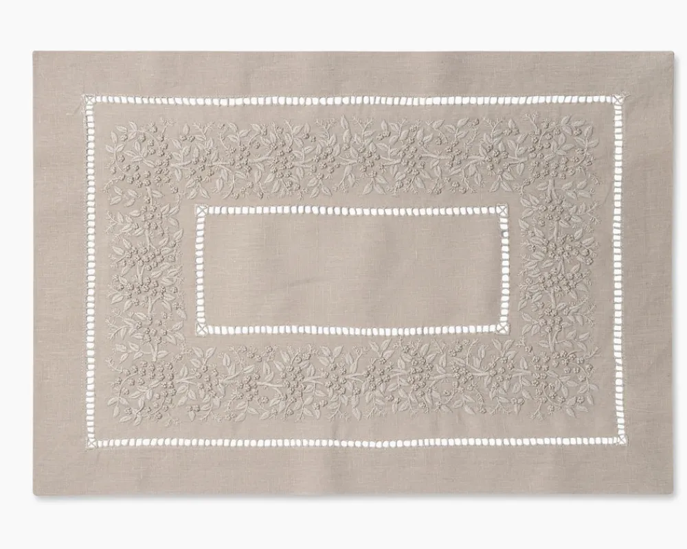 Henry Handwork Place Settings & Linens|Jardin Monochrome Placemat in Six Colors
