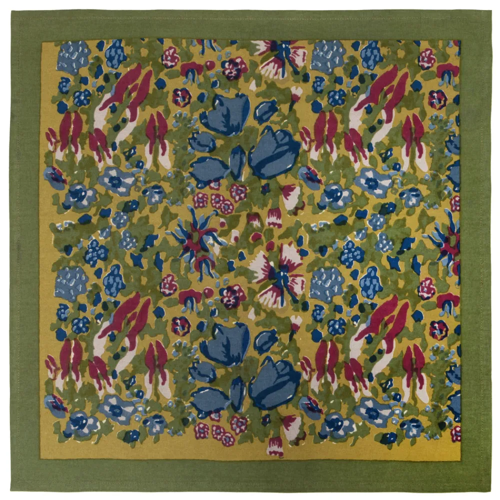 Couleur Nature Place Settings & Linens|Jardin Napkins Blue & Vert, Set of 6