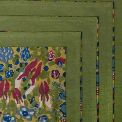 Couleur Nature Place Settings & Linens|Jardin Napkins Blue & Vert, Set of 6