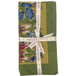 Couleur Nature Place Settings & Linens|Jardin Napkins Blue & Vert, Set of 6