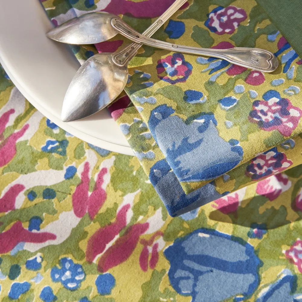 Couleur Nature Place Settings & Linens|Jardin Napkins Blue & Vert, Set of 6