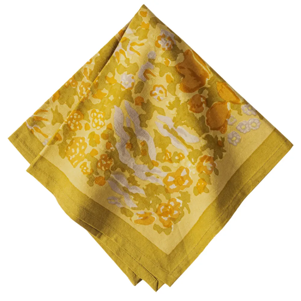 Couleur Nature Place Settings & Linens|Jardin Napkins Mustard & Grey, Set of 6