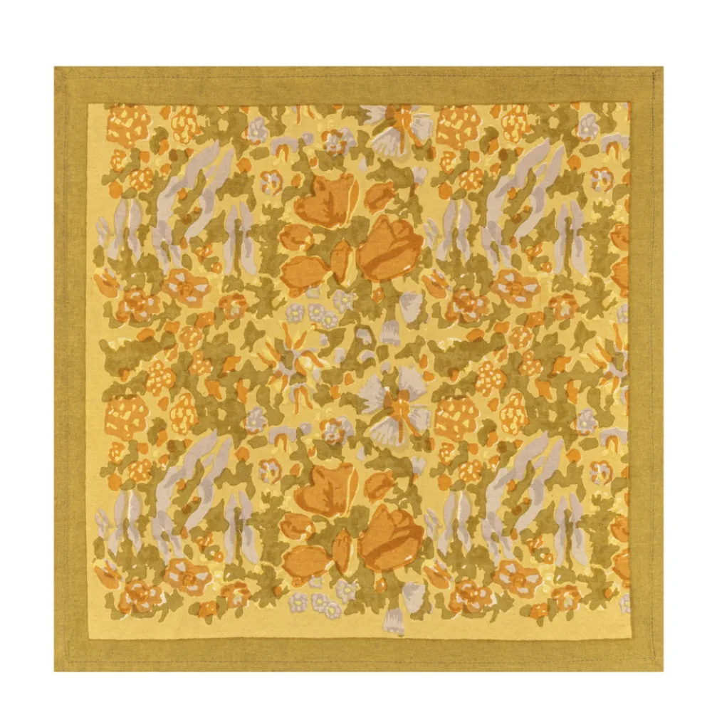 Couleur Nature Place Settings & Linens|Jardin Napkins Mustard & Grey, Set of 6