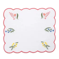 Loulou La Dune Place Settings & Linens|Jardin Placemat and Napkin Set in White