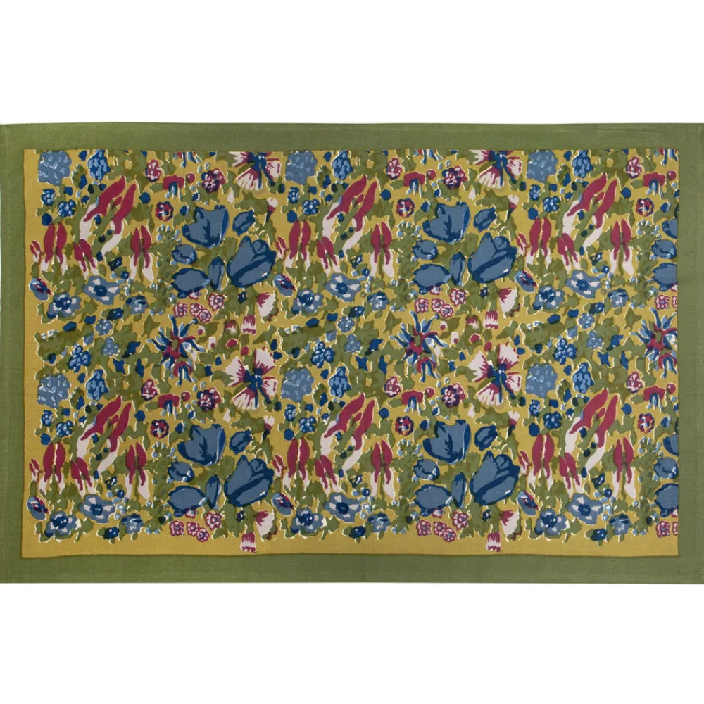 Couleur Nature Place Settings & Linens|Jardin Tea Towels Blue & Vert, Set of 3