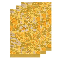 Couleur Nature Place Settings & Linens|Jardin Tea Towels Mustard & Grey, Set of 3