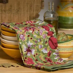 Couleur Nature Place Settings & Linens|Jardin Tea Towels Red & Green , Set of 3
