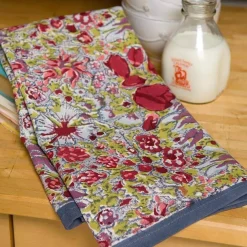 Couleur Nature Place Settings & Linens|Jardin Tea Towels Red & Grey, Set of 3