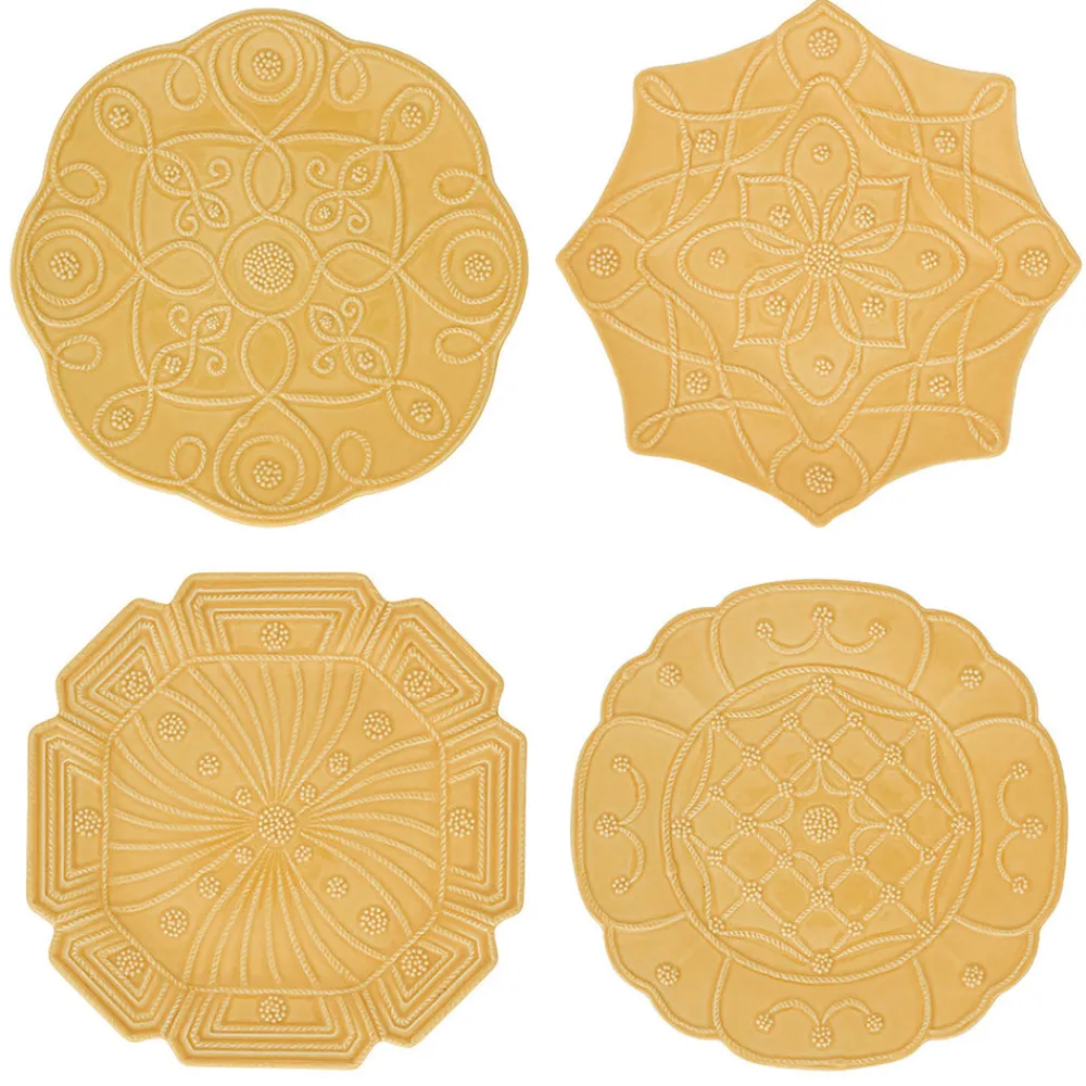 Juliska Dinnerware|Jardins Du Monde Dessert/Salad Plate Assorted Set of 4 in Daffodil