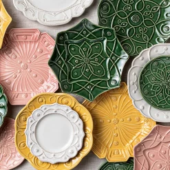 Juliska Dinnerware|Jardins Du Monde Side/Cocktail Plate Assorted, Set of 4 in Basil