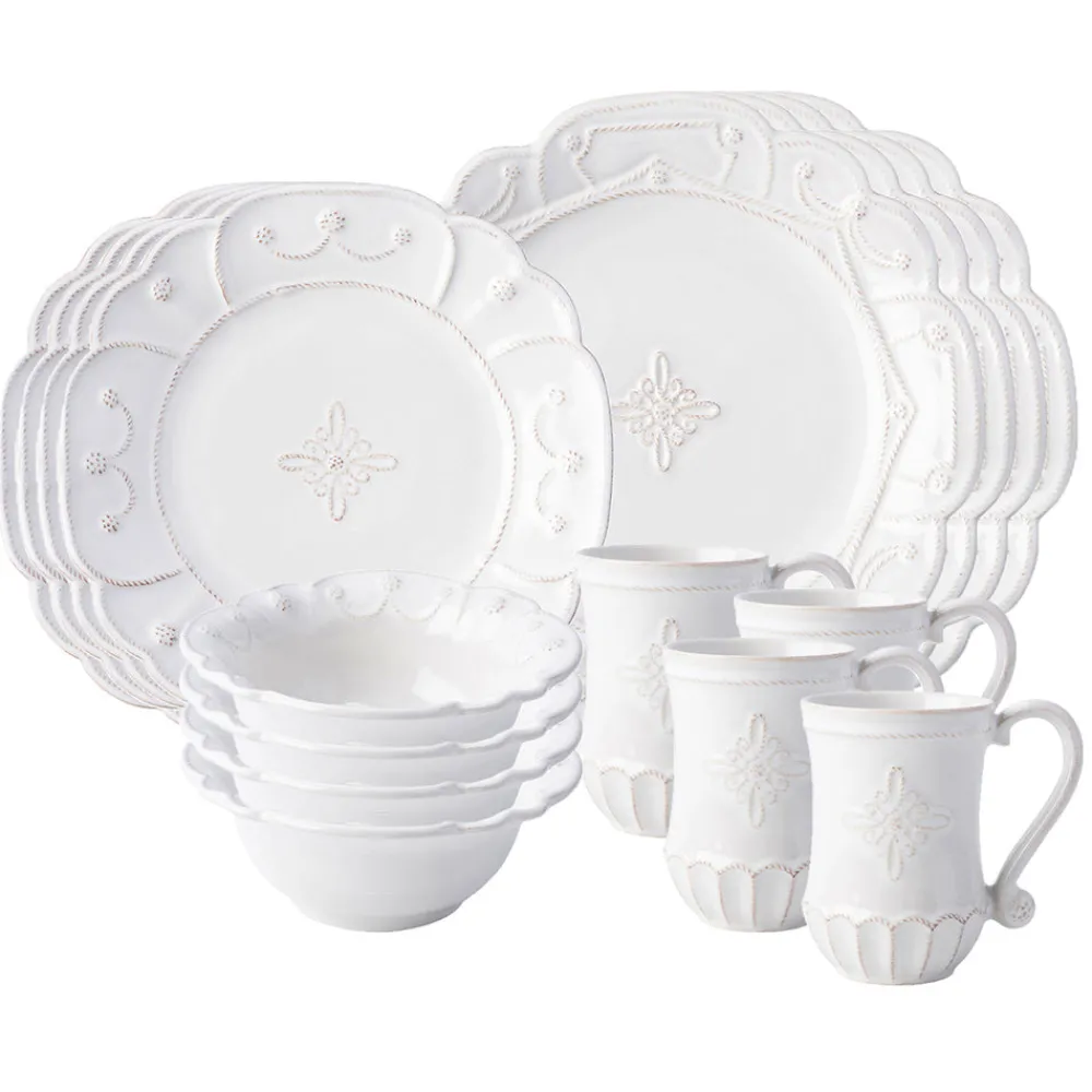 Juliska Dinnerware|Jardins du Monde Whitewash 16 pc Set