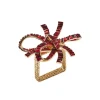 Kim Seybert Place Settings & Linens|Jeweled Bow Napkin Ring in Red, Set of 4 in a Gift Box
