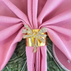 Flying Sheep Country Place Settings & Linens|Jeweled Bow Napkin Rings, Set of 4