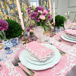 Flying Sheep Country Place Settings & Linens|Juliet Bows Napkin in Pink, Set of 4