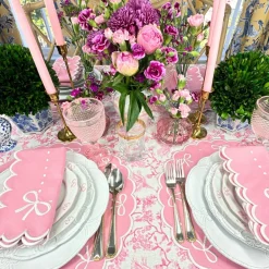 Flying Sheep Country Place Settings & Linens|Juliet Bows Napkin in Pink, Set of 4