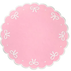 Flying Sheep Country Place Settings & Linens|Juliet Bows Placemat in Pink, Set of 4