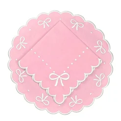 Flying Sheep Country Place Settings & Linens|Juliet Bows Placemat in Pink, Set of 4