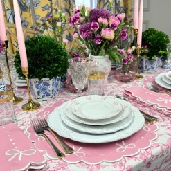 Flying Sheep Country Place Settings & Linens|Juliet Bows Placemat in Pink, Set of 4