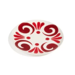 Themis Z Dinnerware|Kallos Dinner Plate in Deep Red on White