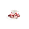 Themis Z Dinnerware|Kallos Espresso Cup in Deep Red on White