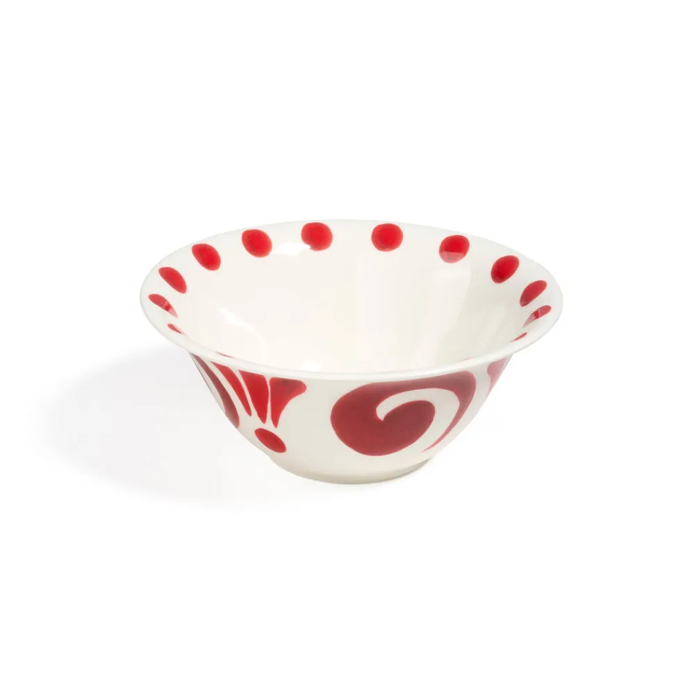 Themis Z Dinnerware|Kallos Salad Bowl in in Deep Red on White