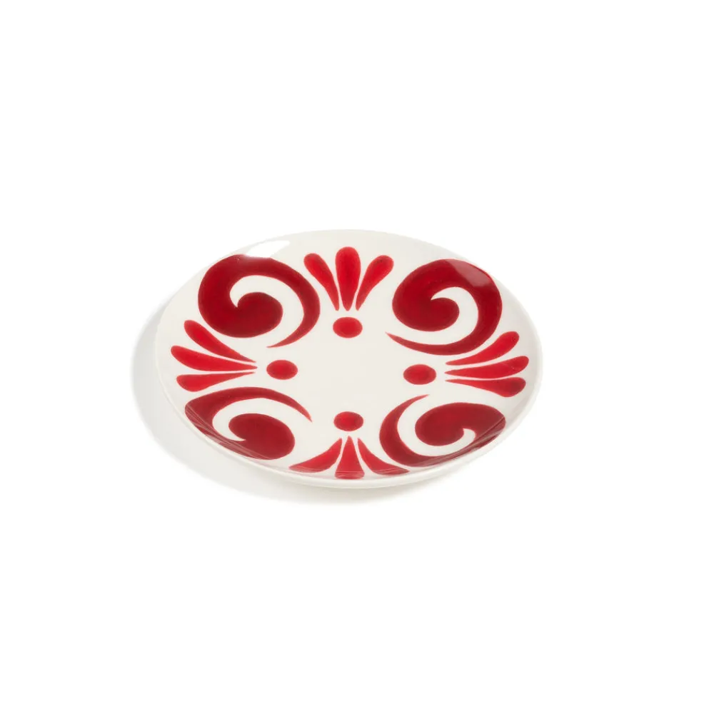 Themis Z Dinnerware|Kallos Salad Plate in Deep Red on White