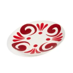 Themis Z Dinnerware|Kallos Serving Platter in Deep Red on White