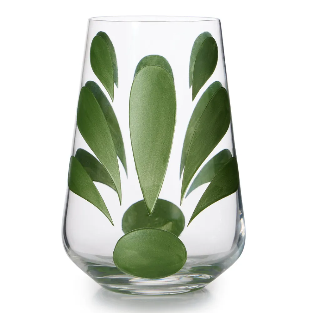 Themis Z Glassware|Kallos Water Glass in Green, Set of 2